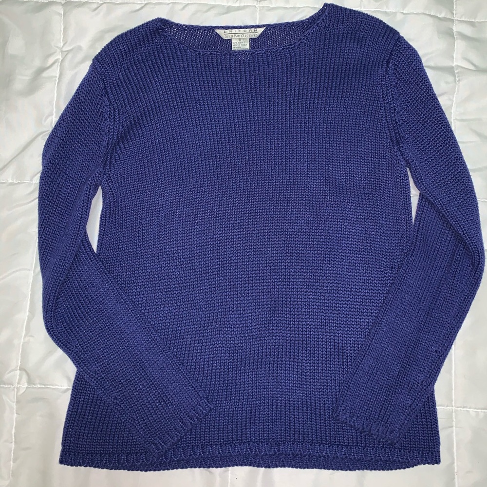 Plain dark blue sweater